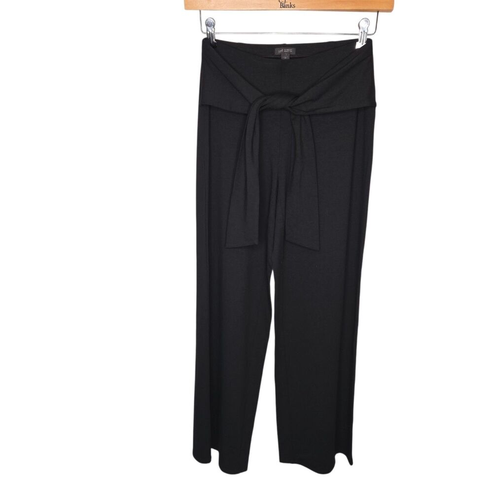 J. Jill Wearever Black Tie Front Wide Leg Pants XS NWOT Jersey Knit Pull On
